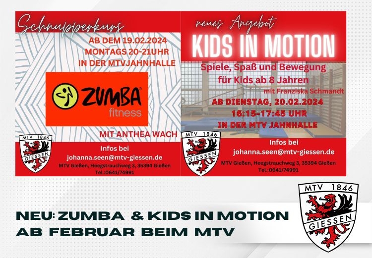 NEU: ZUMBA &amp; KIDS IN MOTION beim MTV 